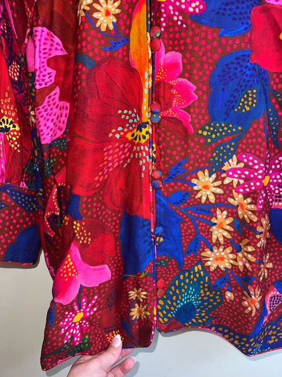 Farm Rio Snake Garden Red Floral Mini Dress NWT Large Tropical Boho - Picture 12 of 16